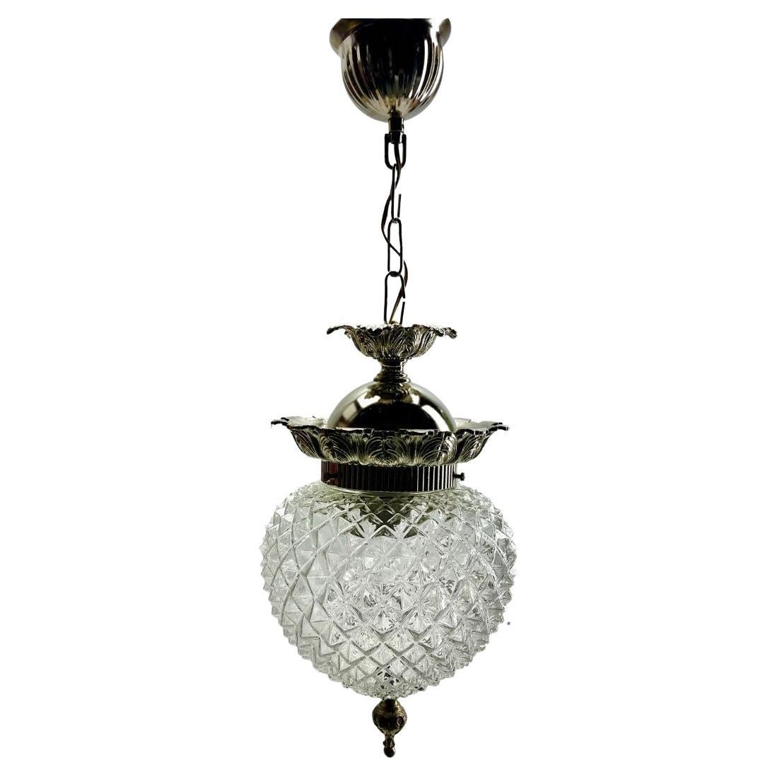 Art Deco 1 Ceiling Lamp, Scailmont Belgium Glass Shade, 1930s