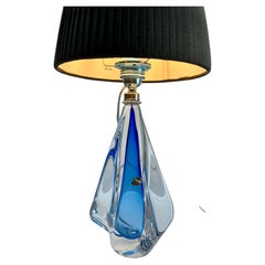 Val Saint Lambert  'Twisted Light' Crystal Table Lamp, Belgium 1950s