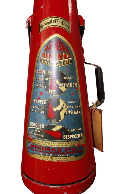 Stunning Antique Minimax Cone Shaped Fire Extinguisher with Original