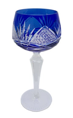 Lausitzer Bleikristall Set of Six Heavy Cut Crystal Stemmed Goblets