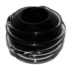 Dramatic Black Murano Venini Glass Vase, circa 1960