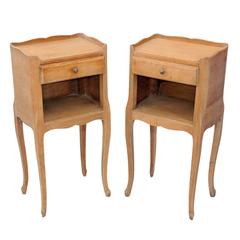 Pair of Late 18th Century Style Louis XV Dry Oak Bedside Tables, circa 1920