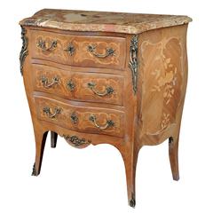 French Louis XV Style, Small Bomb Shaped Late 19th Century Commode, circa 1880