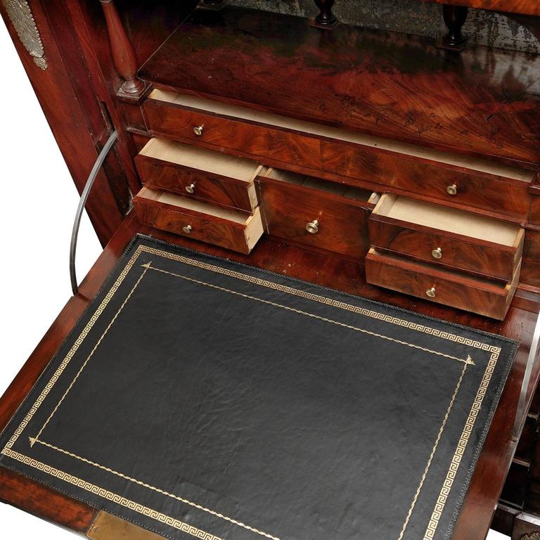 Leather French Early 19th Century Napoleonic Secretaire a Abattant, circa 1820