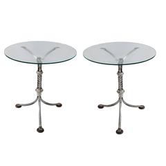 Pair of Mid-19th Century Polished Wrought Iron Ships Tables, circa 1860