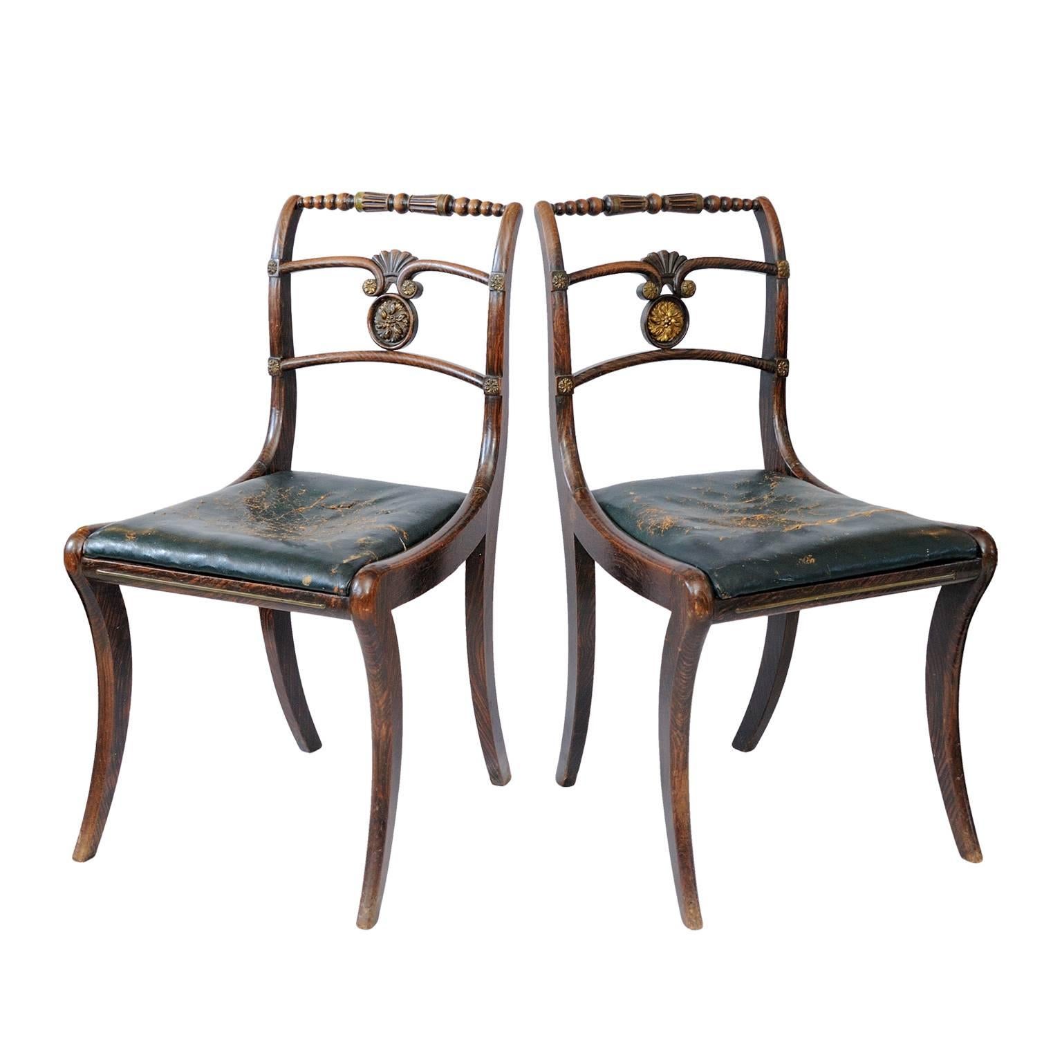 English Regency Side Chairs, circa 1810 For Sale