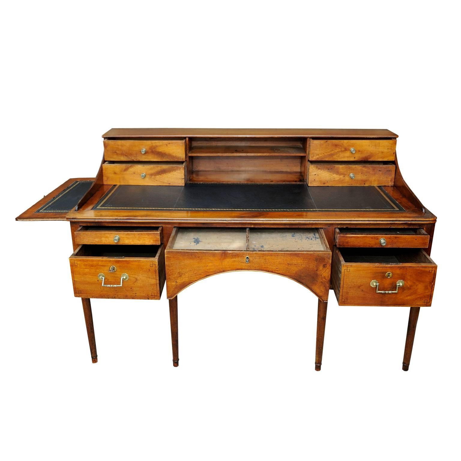 Polished Large French 18th Century Louis XVI Cherrywood Writing Table/Desk, circa 1780 For Sale