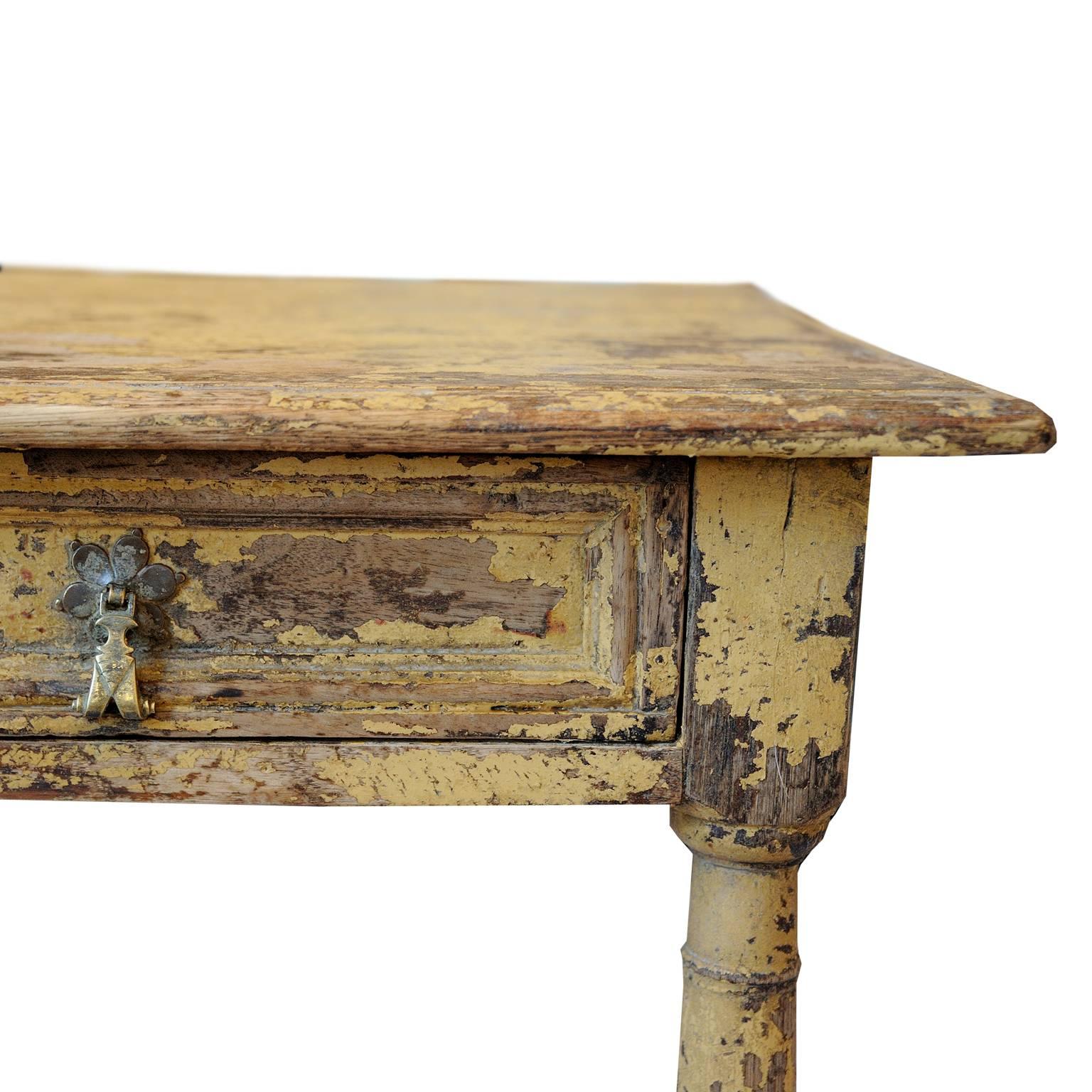 English George I Early 18th Century Oak Painted Side Table, circa 1720 For Sale 1