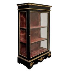 French Mid-19th Century Ebonized Glazed Cabinet, circa 1860