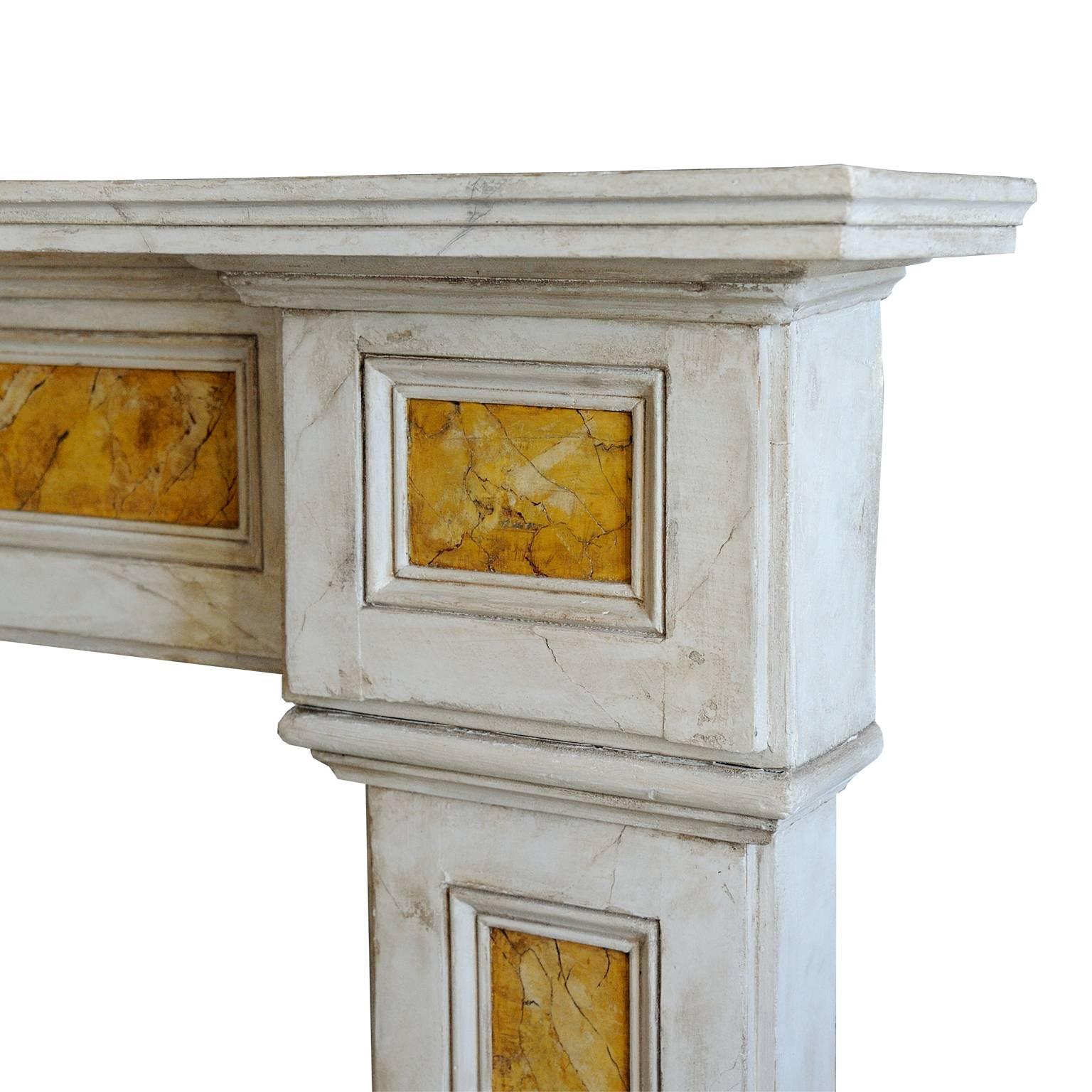 Marble English Late Georgian Wooden Fireplace, circa 1830 For Sale