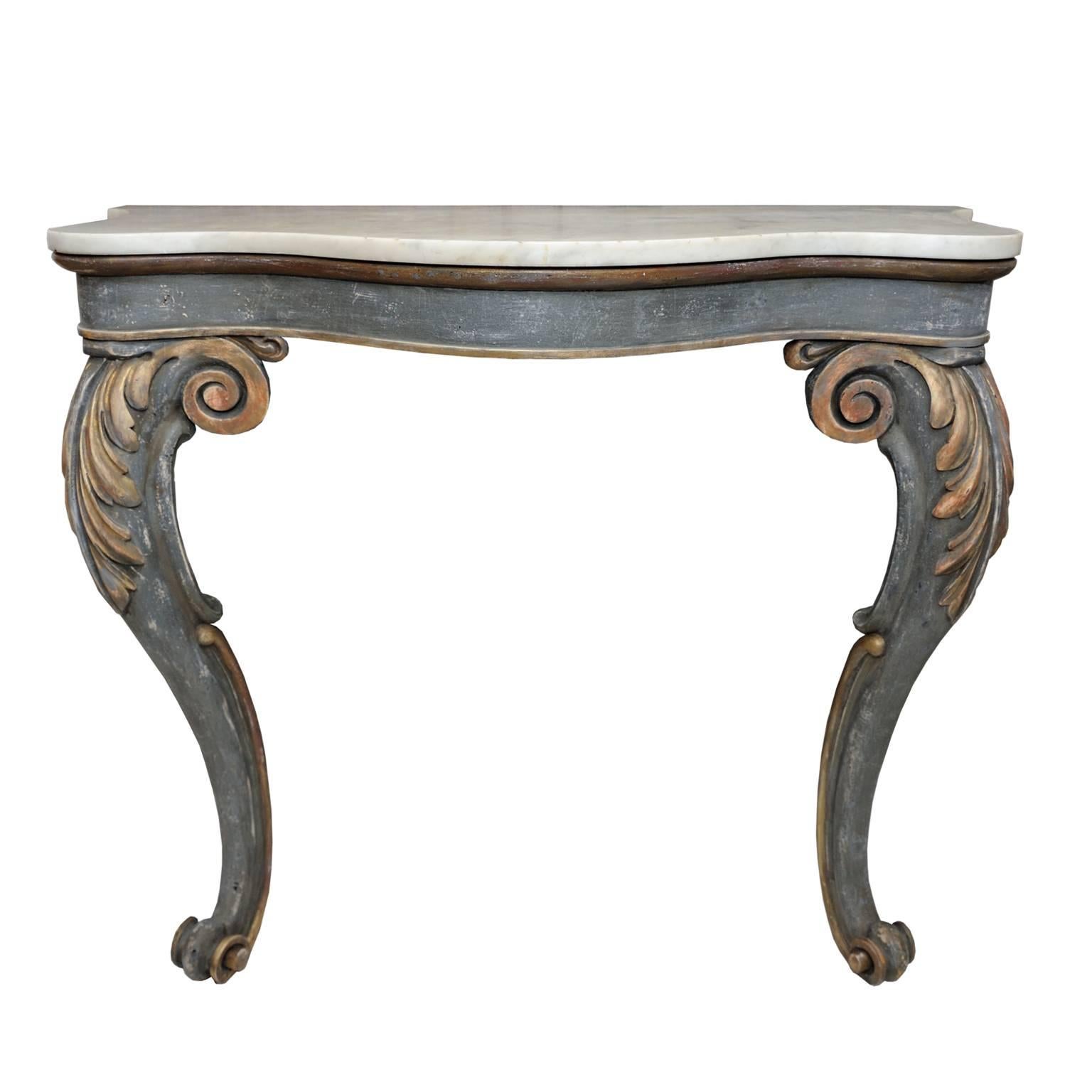 English Early 19th Century, Late Regency Painted Console Table, circa 1825 For Sale