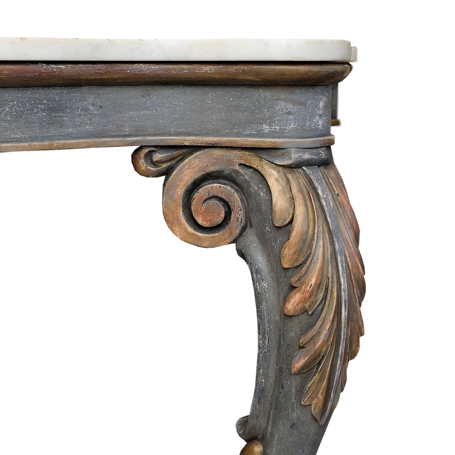 Gilt English Early 19th Century, Late Regency Painted Console Table, circa 1825 For Sale
