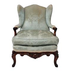 Large French Walnut Louis XV Style Bergere Library Armchair, circa 1880