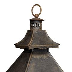 French Early 19th Century Painted Tole Hanging Hall Lantern, circa 1840