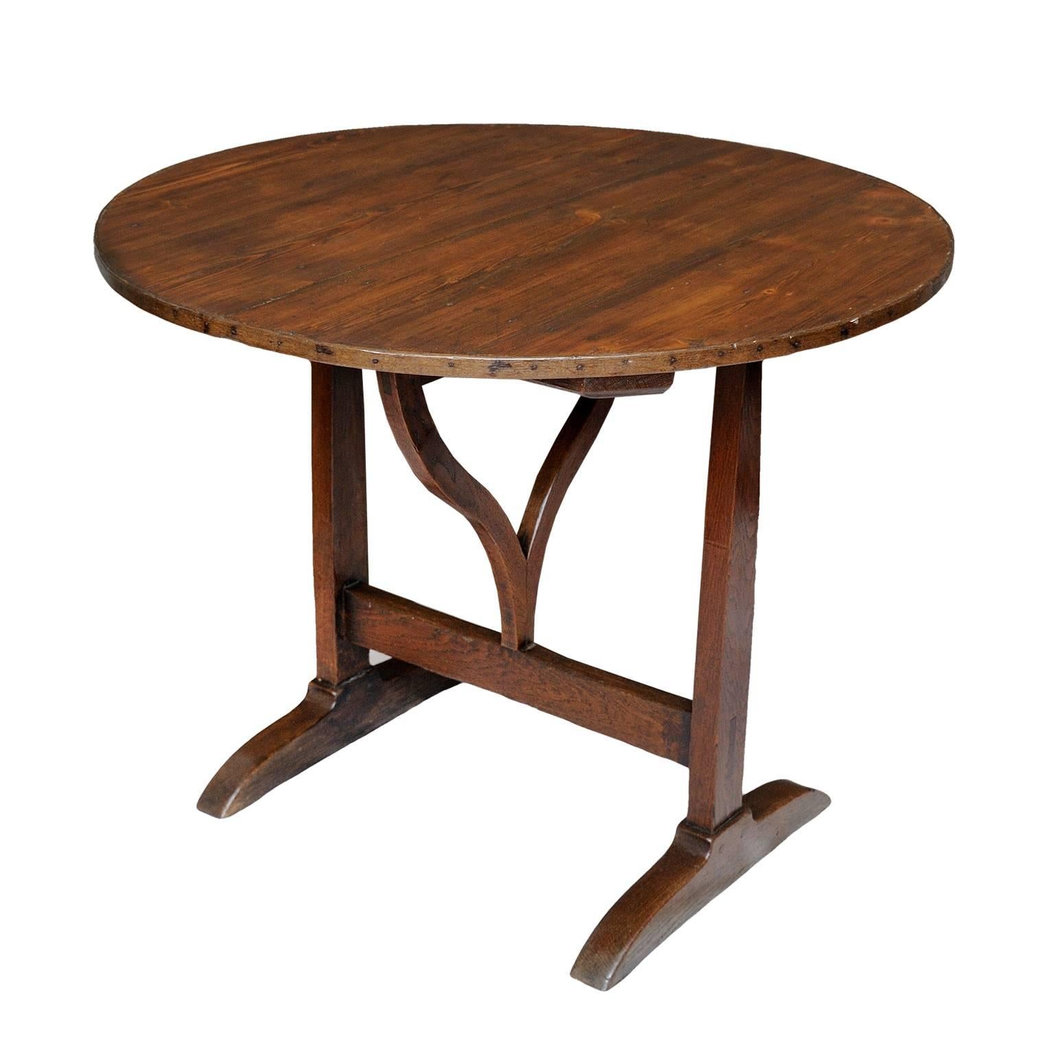 Mid-19th Century French Oak and Pine Wine Tasting Table, circa 1840