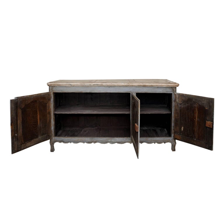 French Mid19th Century Louis XV Painted ThreeDoor Enfilade Dresser