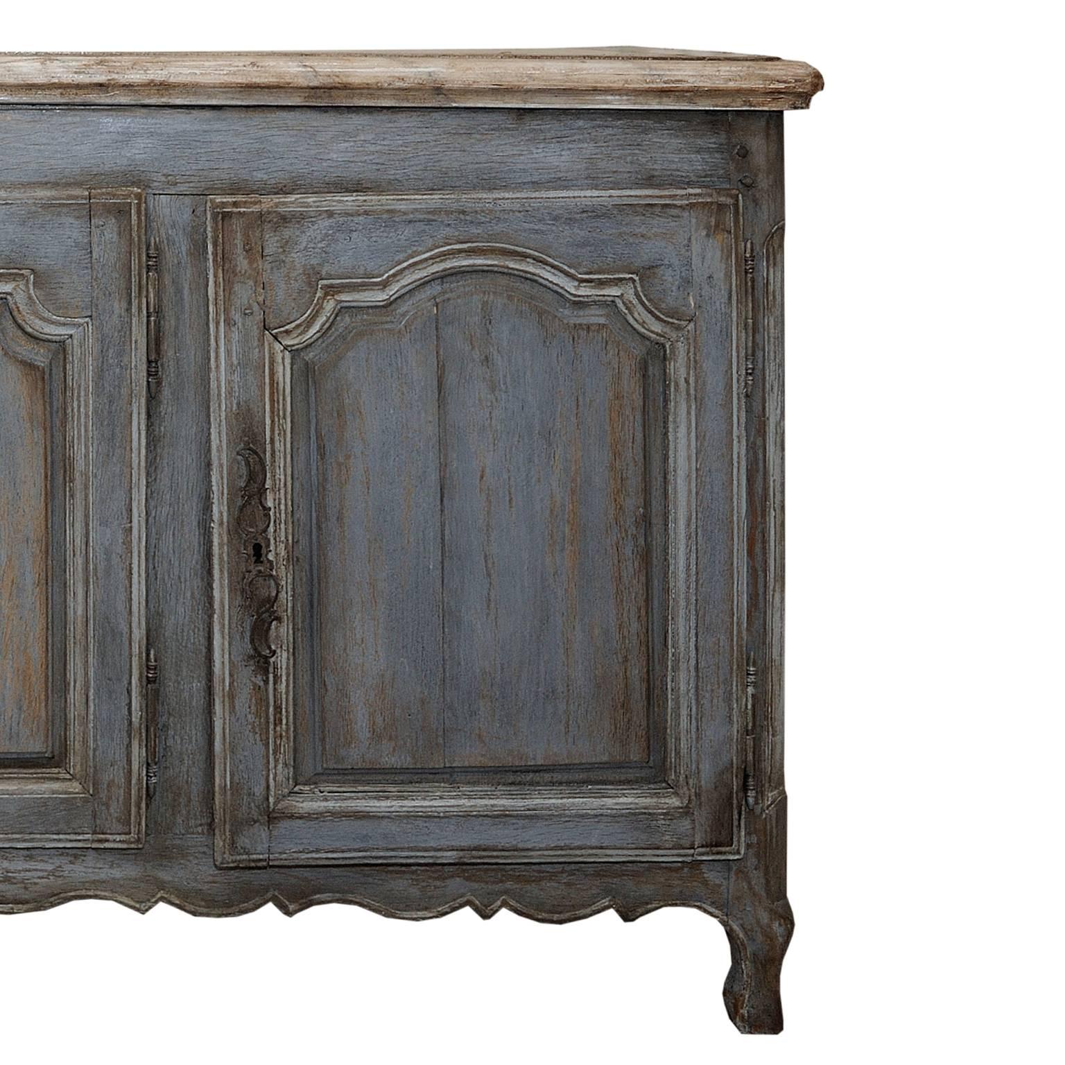 Mid-18th Century French Mid-19th Century Louis XV Painted Three-Door Enfilade Dresser, circa 1750 For Sale