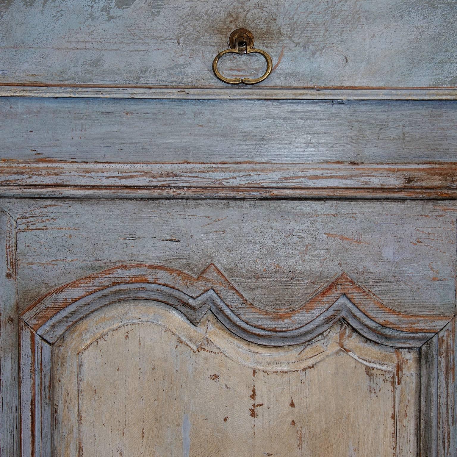 Beech French Mid-18th Century Louis XV Small Painted Cupboard or Armoire, circa 1760