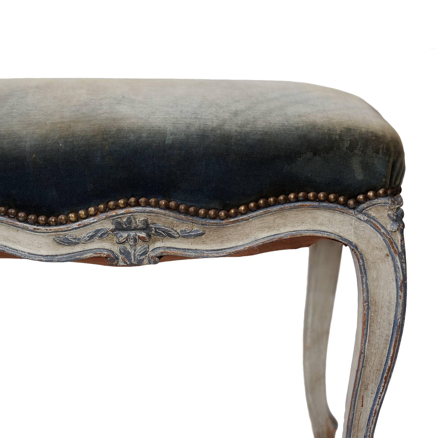 Fabric Late 19th Century Louis XV Style Painted Window Seat/Long Stool, circa 1880 For Sale