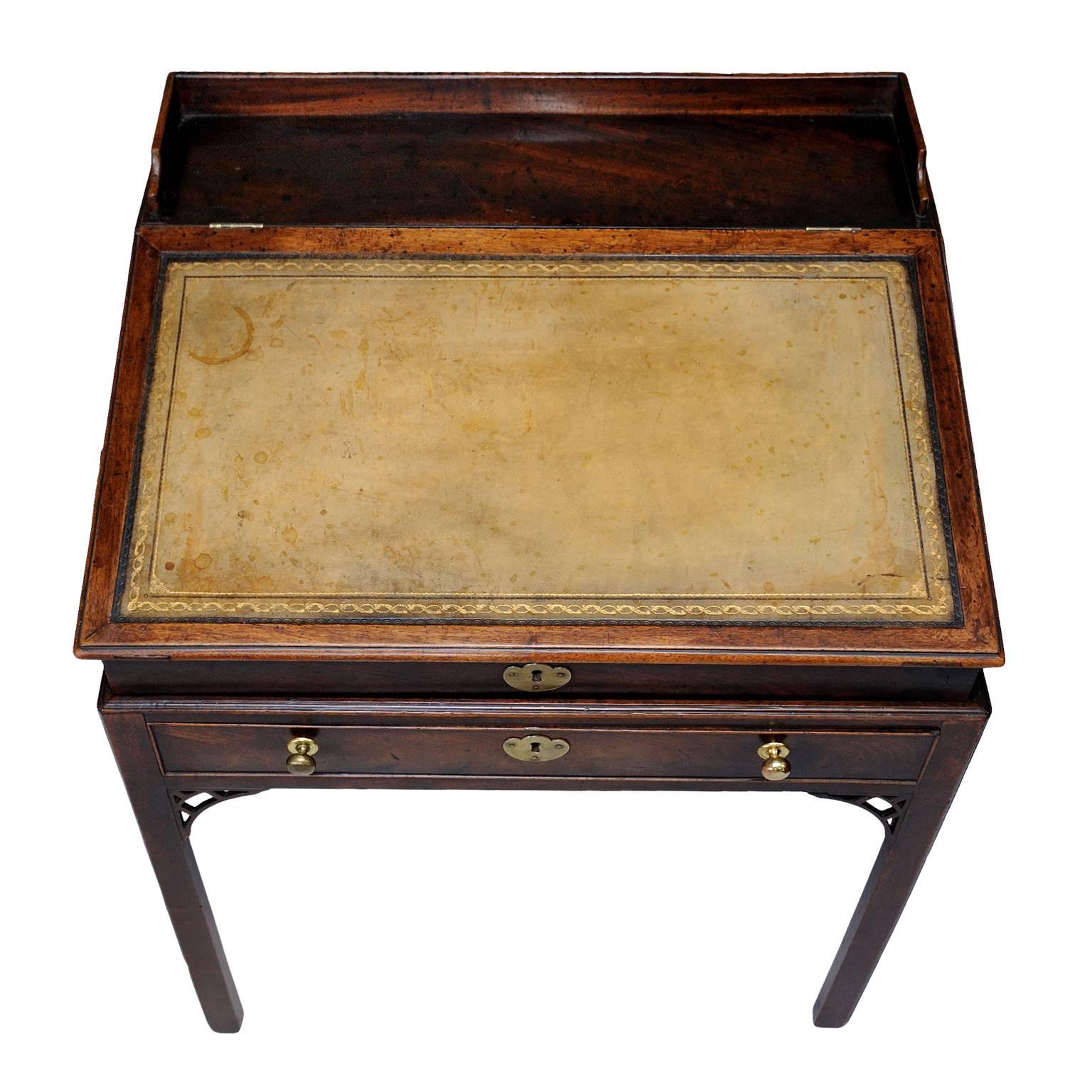 Polished Rare George III Mahogany Gentlemen’s Travelling Desk, circa 1760