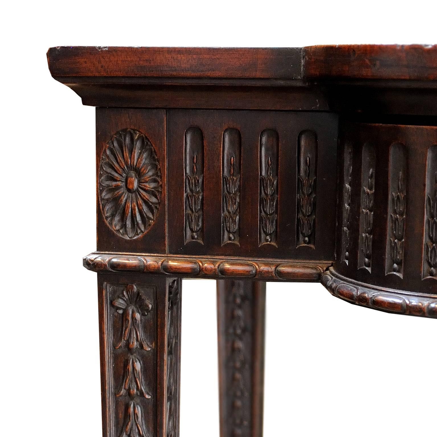 Polished Mid-18th Century Irish Style Mahogany Serving/Side Table, circa 1880 For Sale
