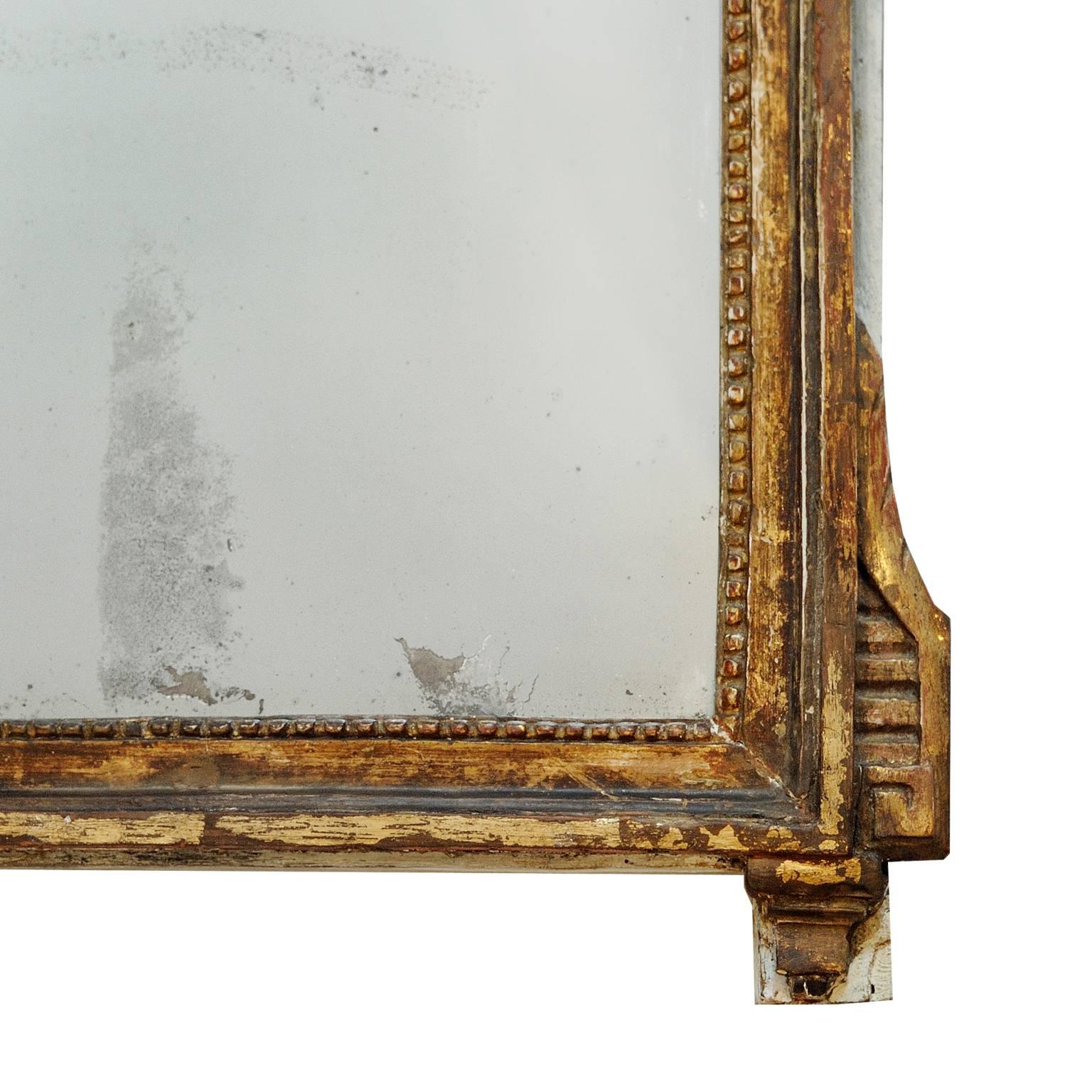 French Late 18th Century Louis XVI Painted and Gilt Mirror, circa 1780 In Good Condition For Sale In Tetbury, Gloucestershire