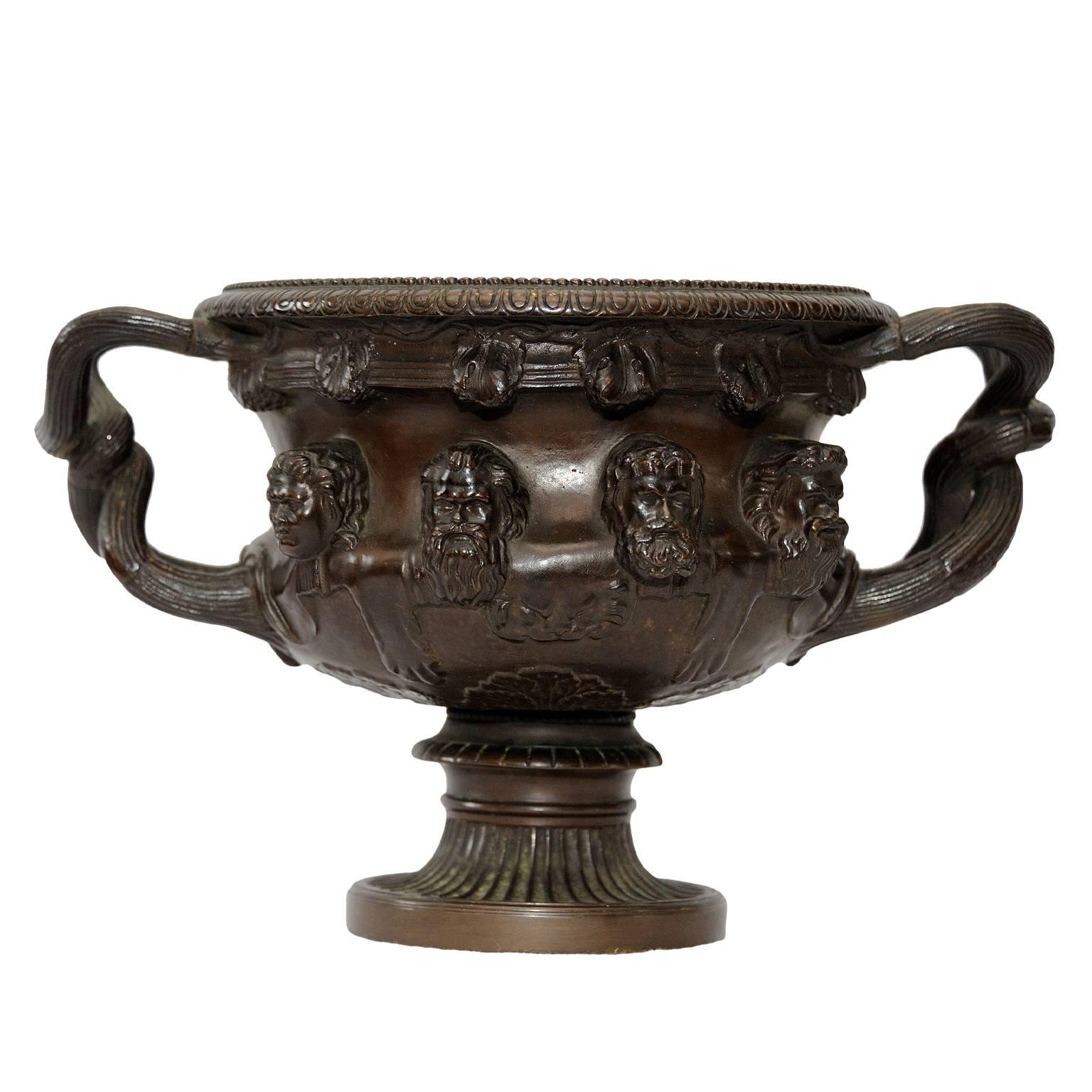 French Bronze Rendition of the Famous Warwick Vase, circa 1860 For Sale
