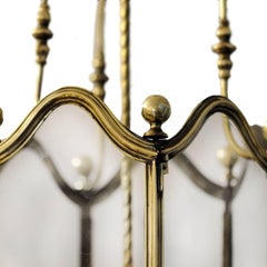 French Louis XV Style Mid-19th Century Brass Hanging Lantern, circa 1860