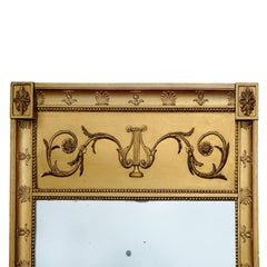 Swedish First Empire Napoleonic Period Giltwood Pier Glass Mirror, circa 1810