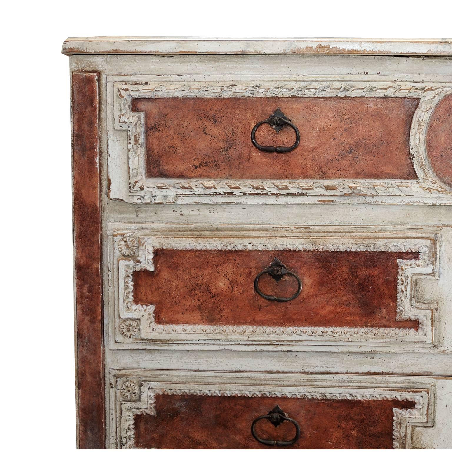 Late 18th Century 18th Century Neoclassical Painted Italian Commode/Chest of Drawers, circa 1780 For Sale