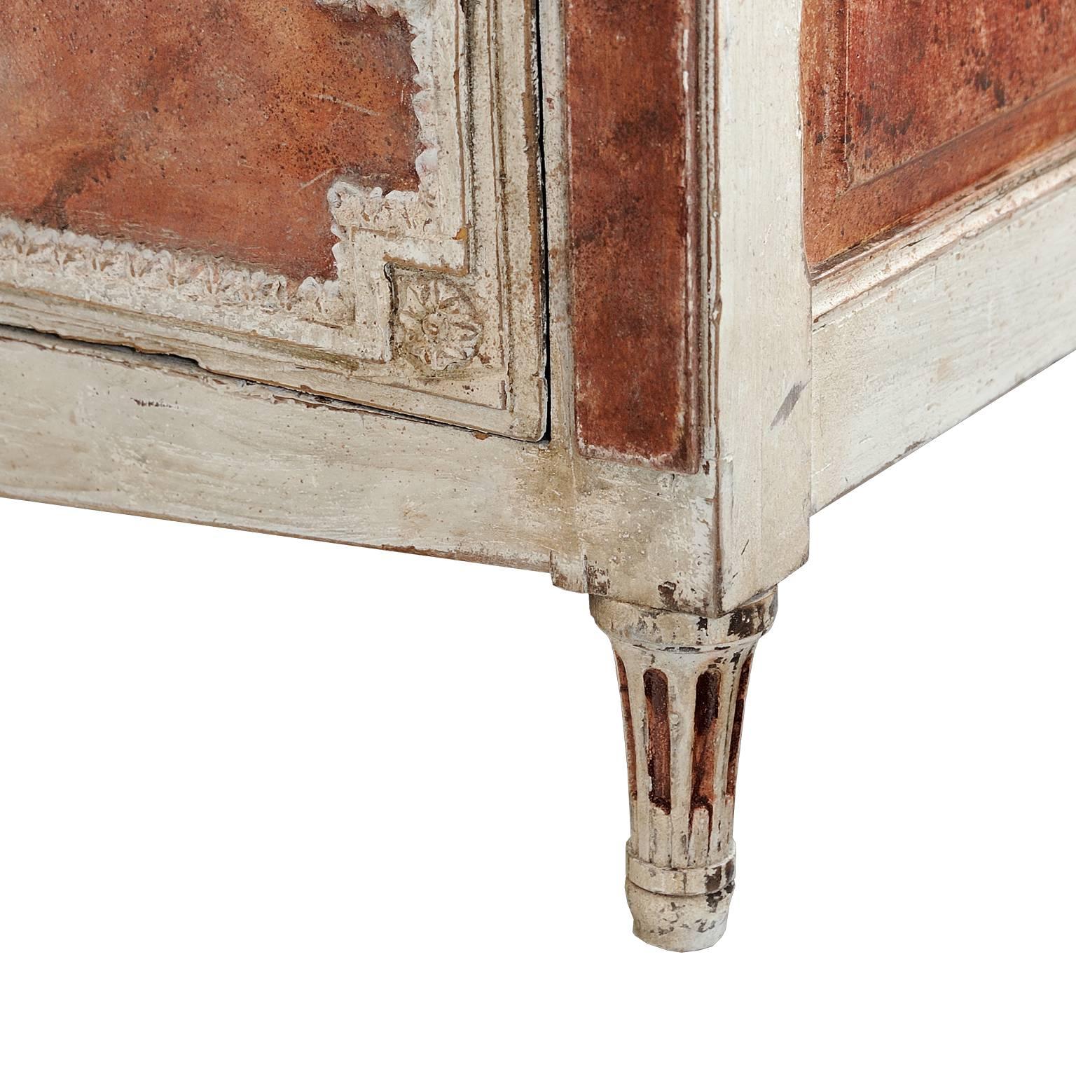 Iron 18th Century Neoclassical Painted Italian Commode/Chest of Drawers, circa 1780 For Sale