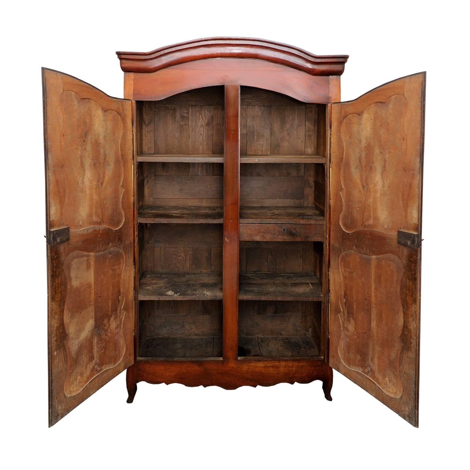 Louis XV Tall French 18th Century Louise xv Cherrywood Armoire Cupboard, circa 1750 For Sale