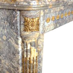 French Louis XVI Neoclassical Marble Fireplace, circa 1780