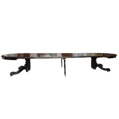 Large French Ebonized Extending Dining Table, circa 1860