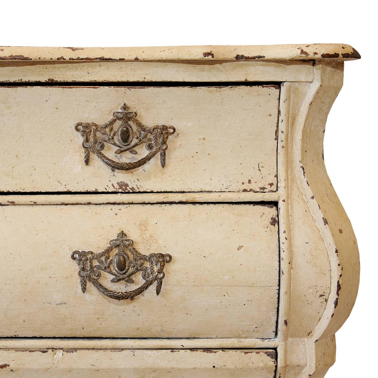Mid-18th Century Small Dutch Baroque Oak Painted Commode Chest of Drawers, circa 1760 For Sale