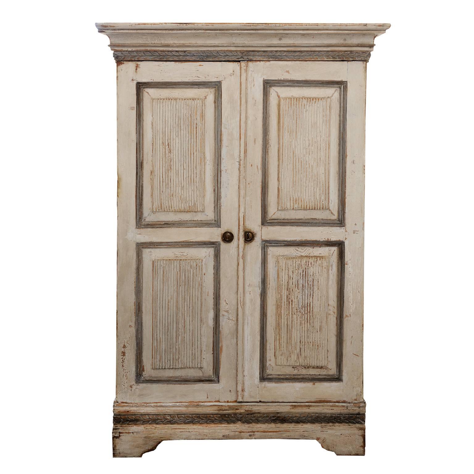 Tall Gustavian Period Painted Cupboard, circa 1790 For Sale