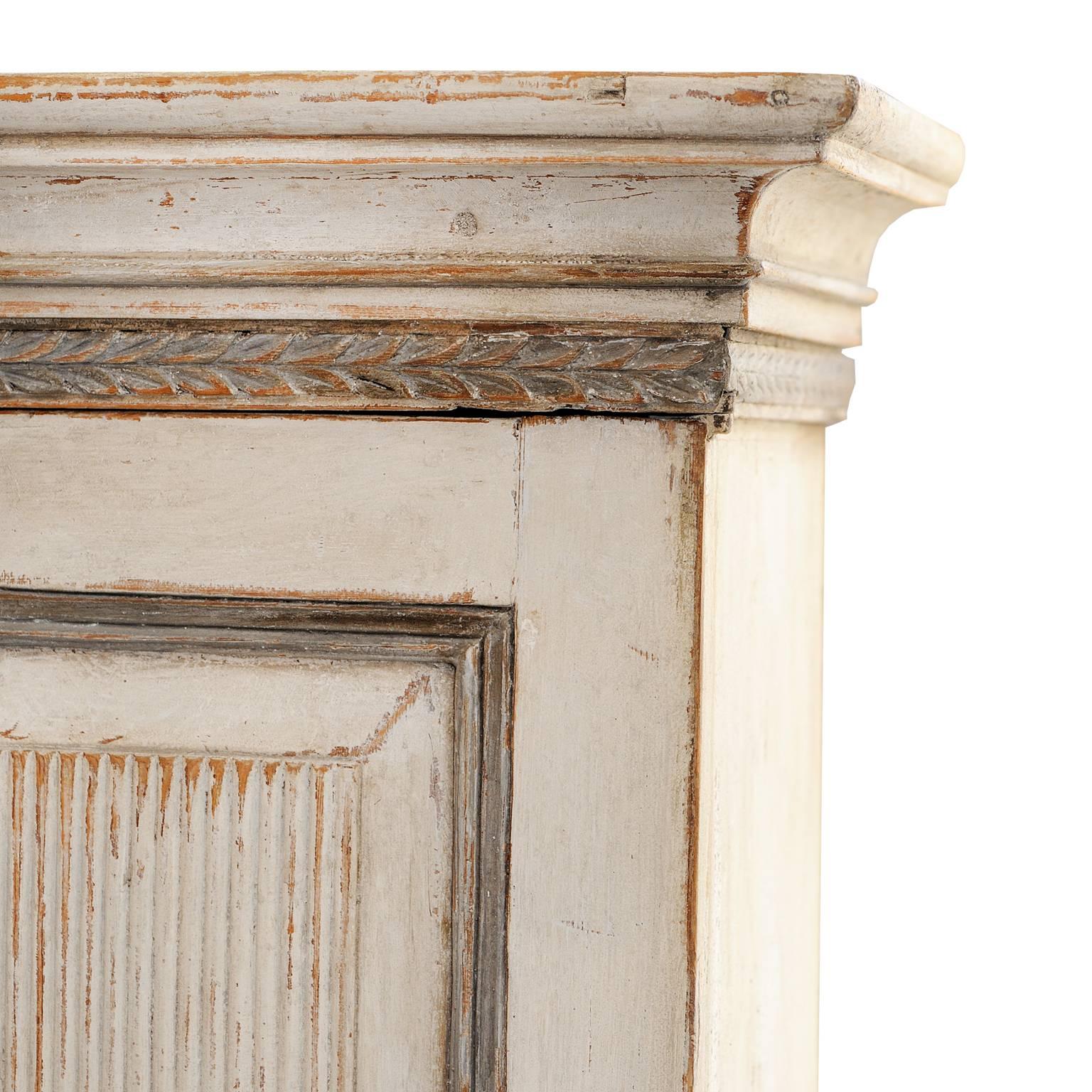 Late 18th Century Tall Gustavian Period Painted Cupboard, circa 1790 For Sale