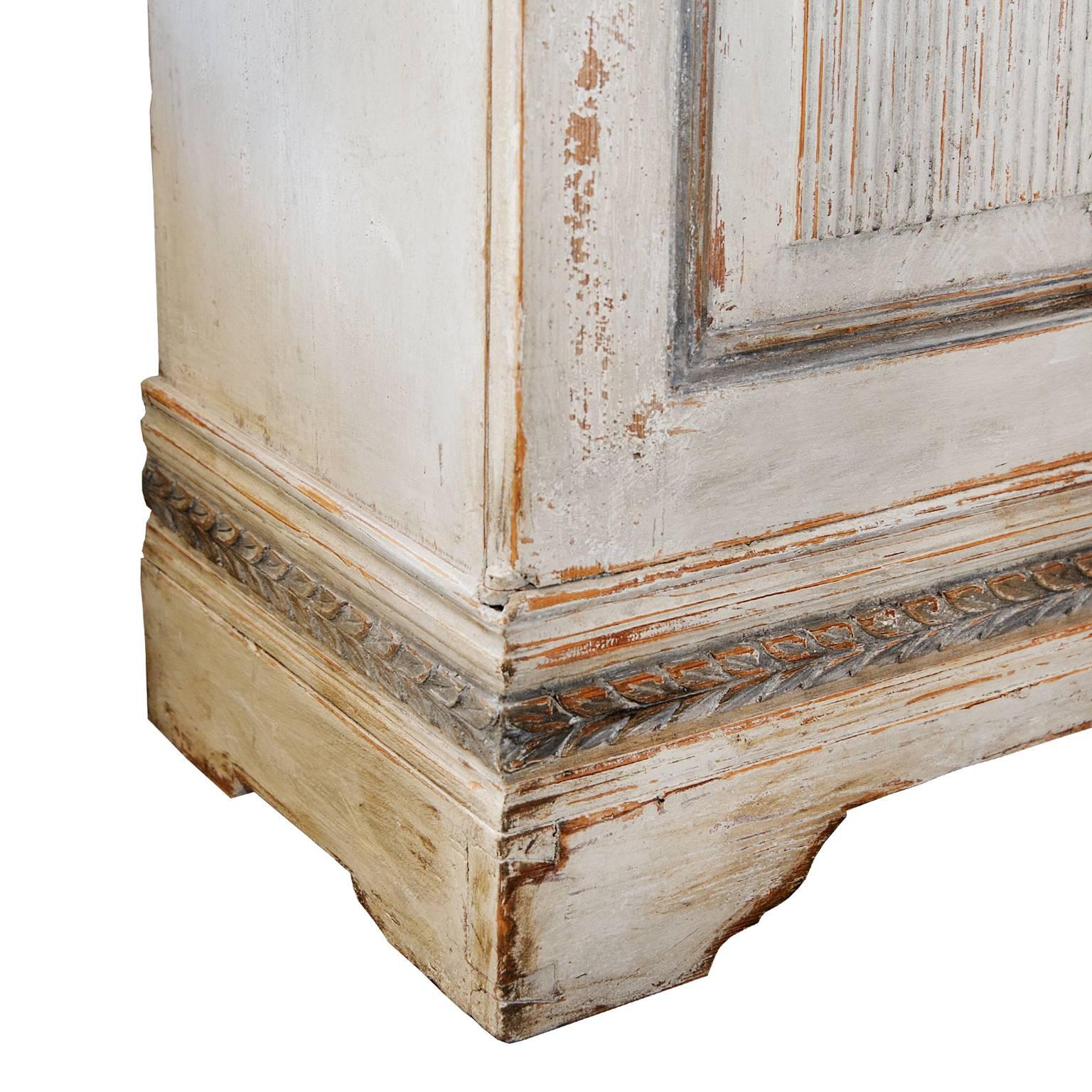 Wood Tall Gustavian Period Painted Cupboard, circa 1790 For Sale