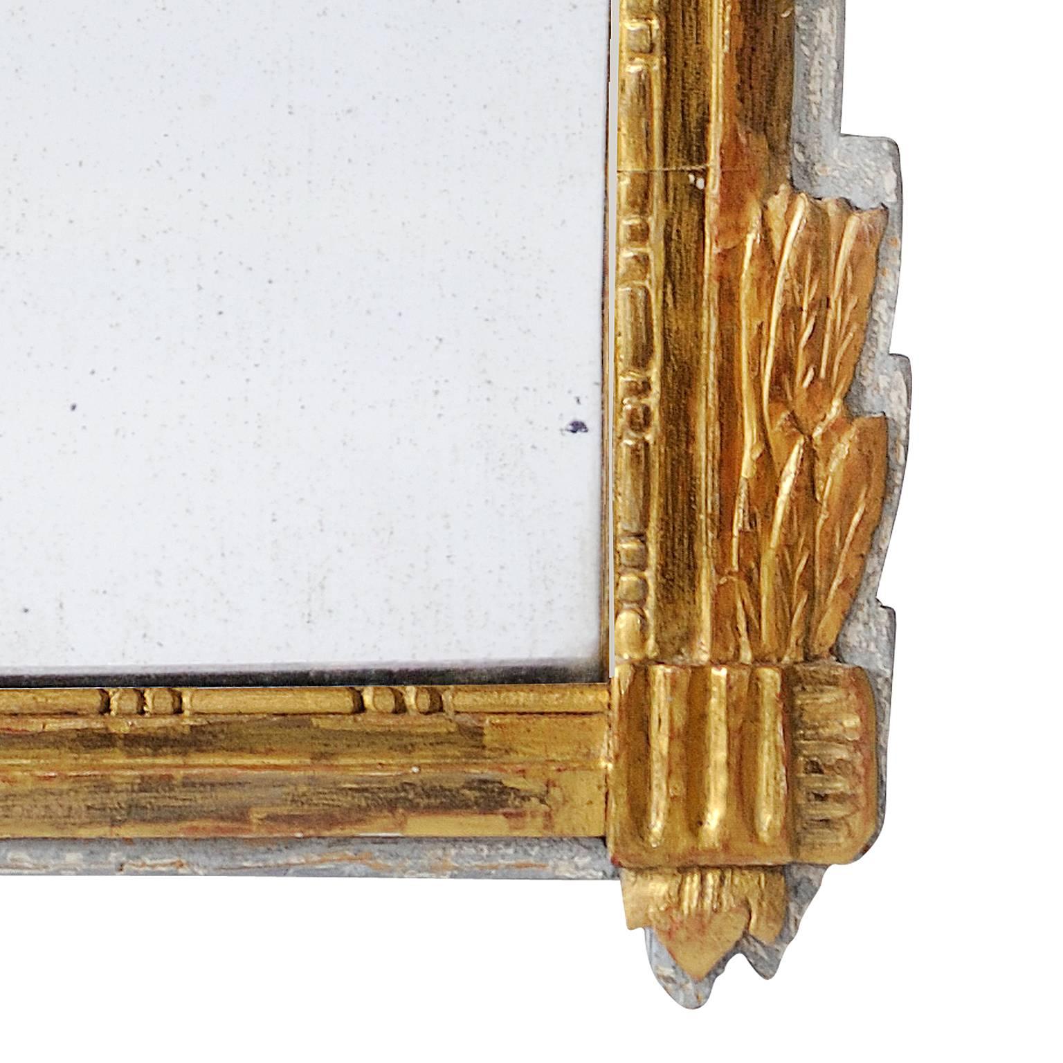 Louis XVI French Late 18th Century Provencal Painted and Giltwood Mirror, circa 1780 For Sale