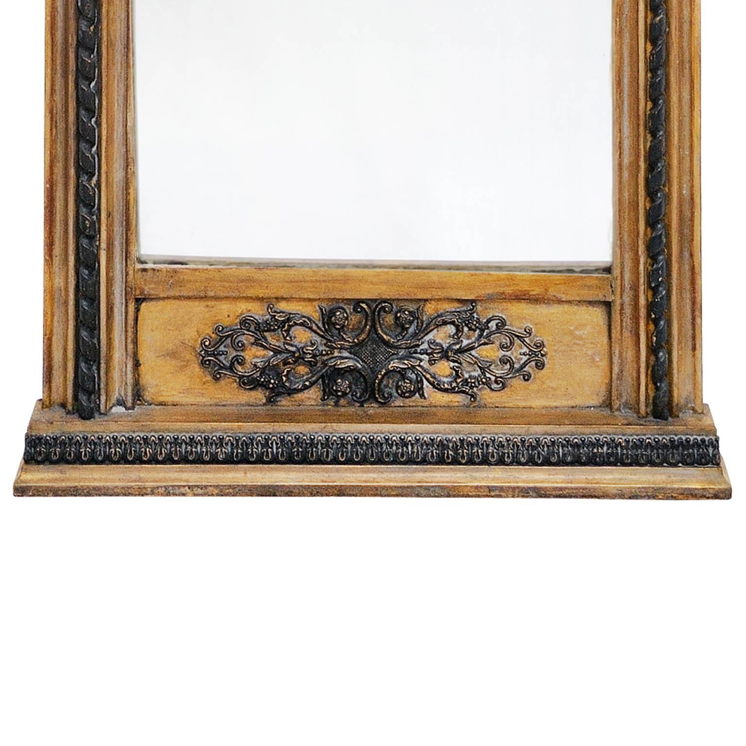 Glazed 19th Century Second Empire French Giltwood Pier Glass Mirror, circa 1860