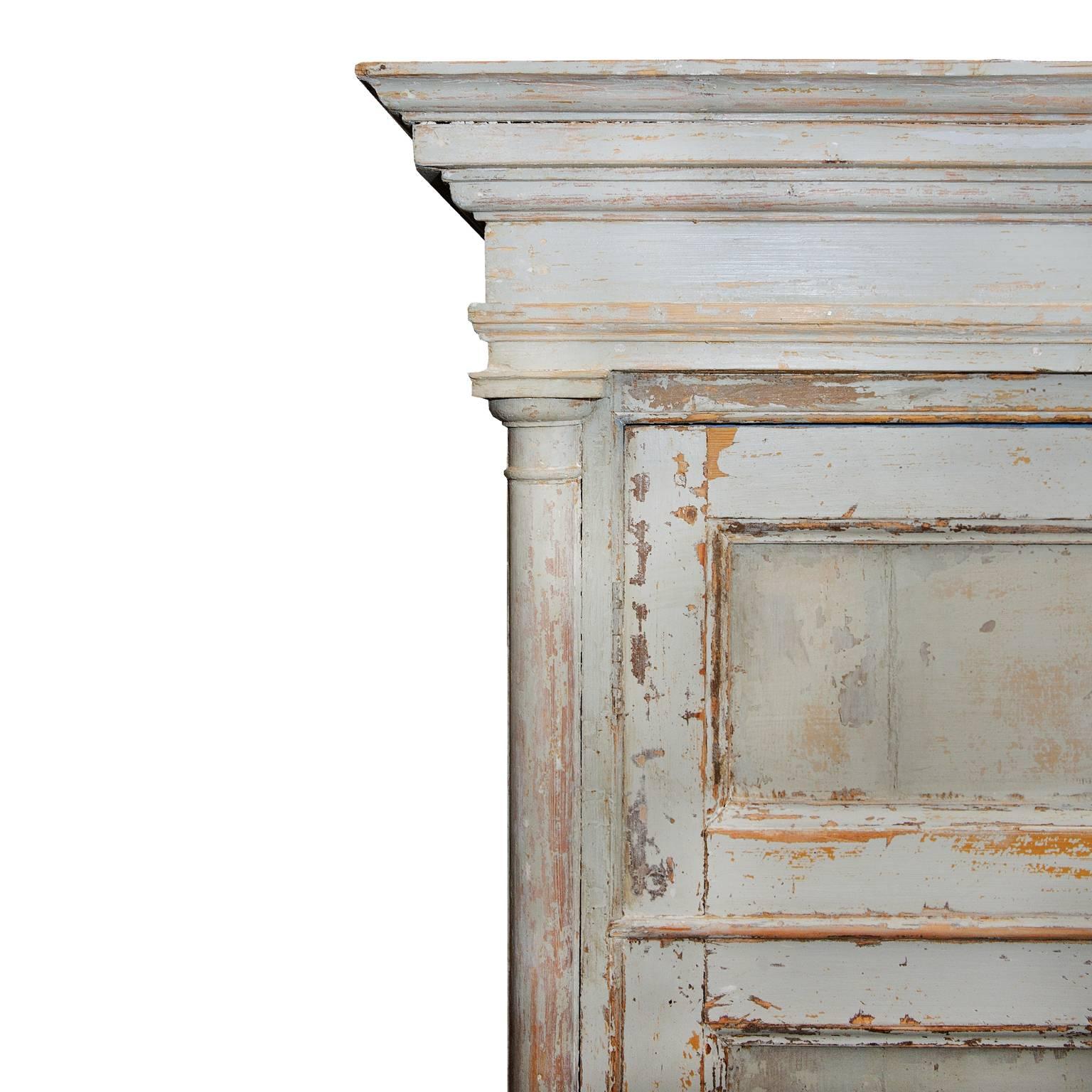 Late 18th Century French Directoire Dry-Scraped Painted Cupboard, circa 1790 For Sale