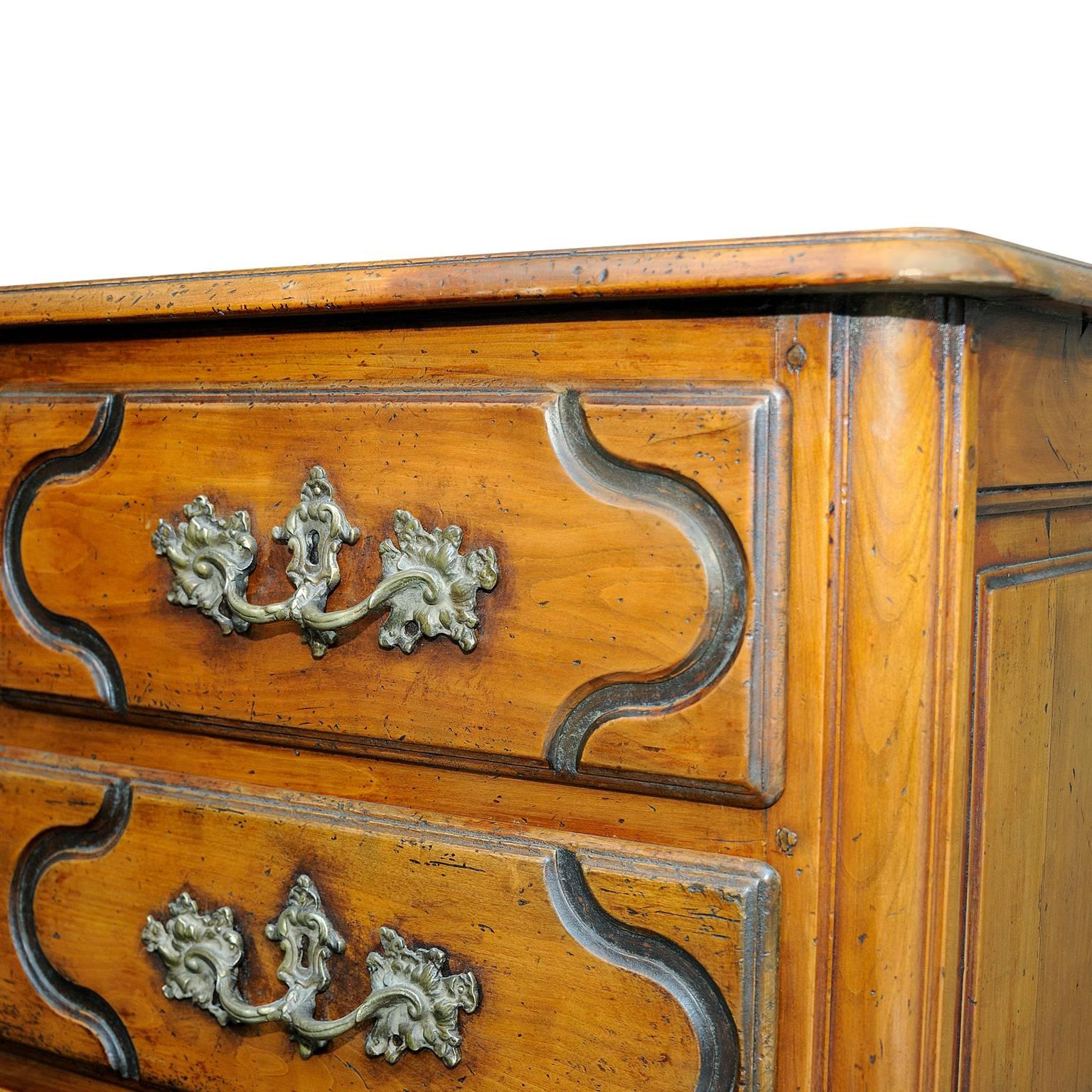 Polished French 19th Century Cherrywood Commode, circa 1880 For Sale