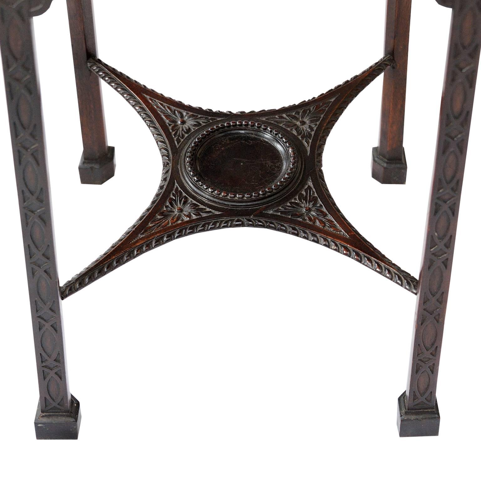 Carved English George III Mahogany 18th Century Stand, circa 1780 For Sale