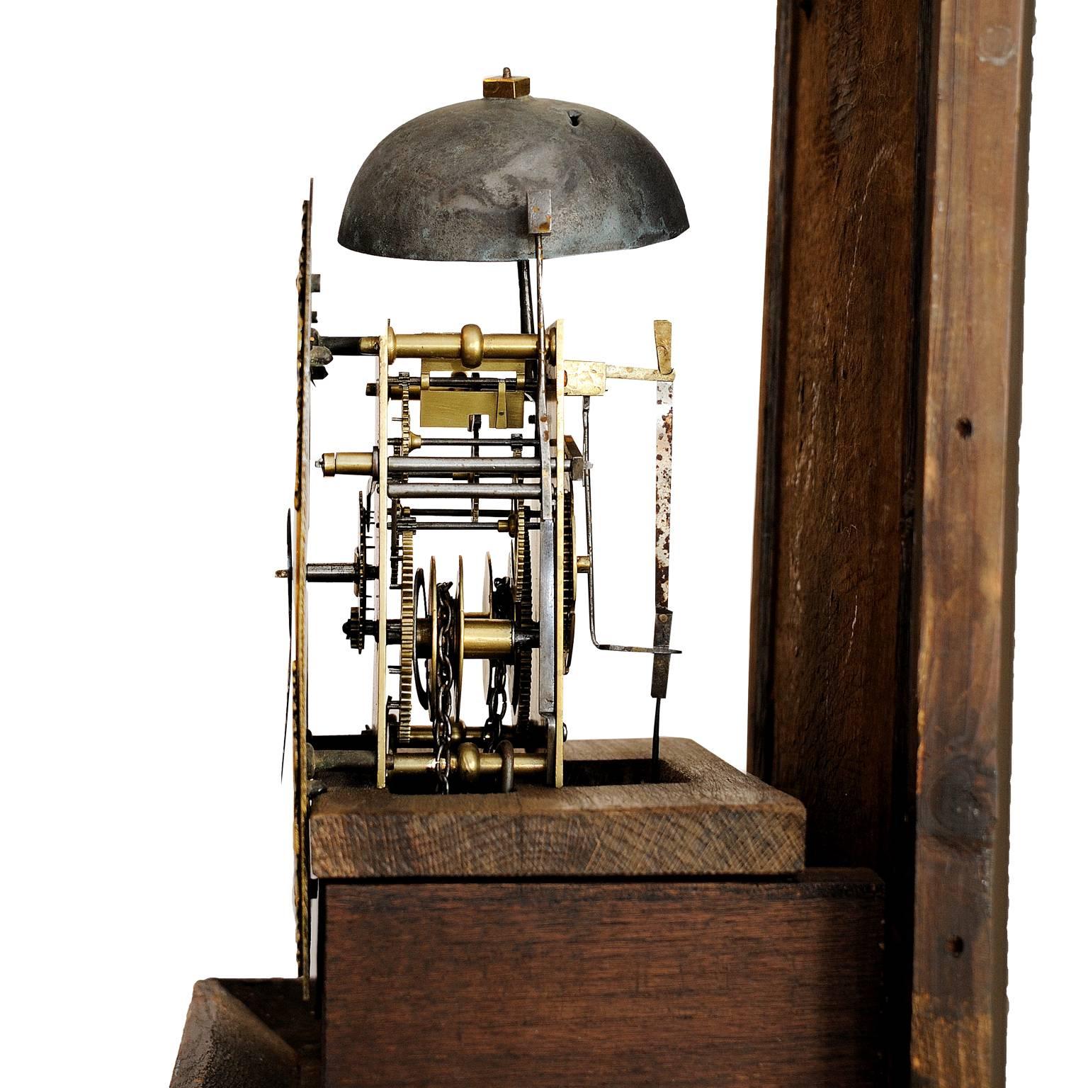 George II English mid 18th century Painted Longcase Clock by Griffis of Sutton, circa 1750