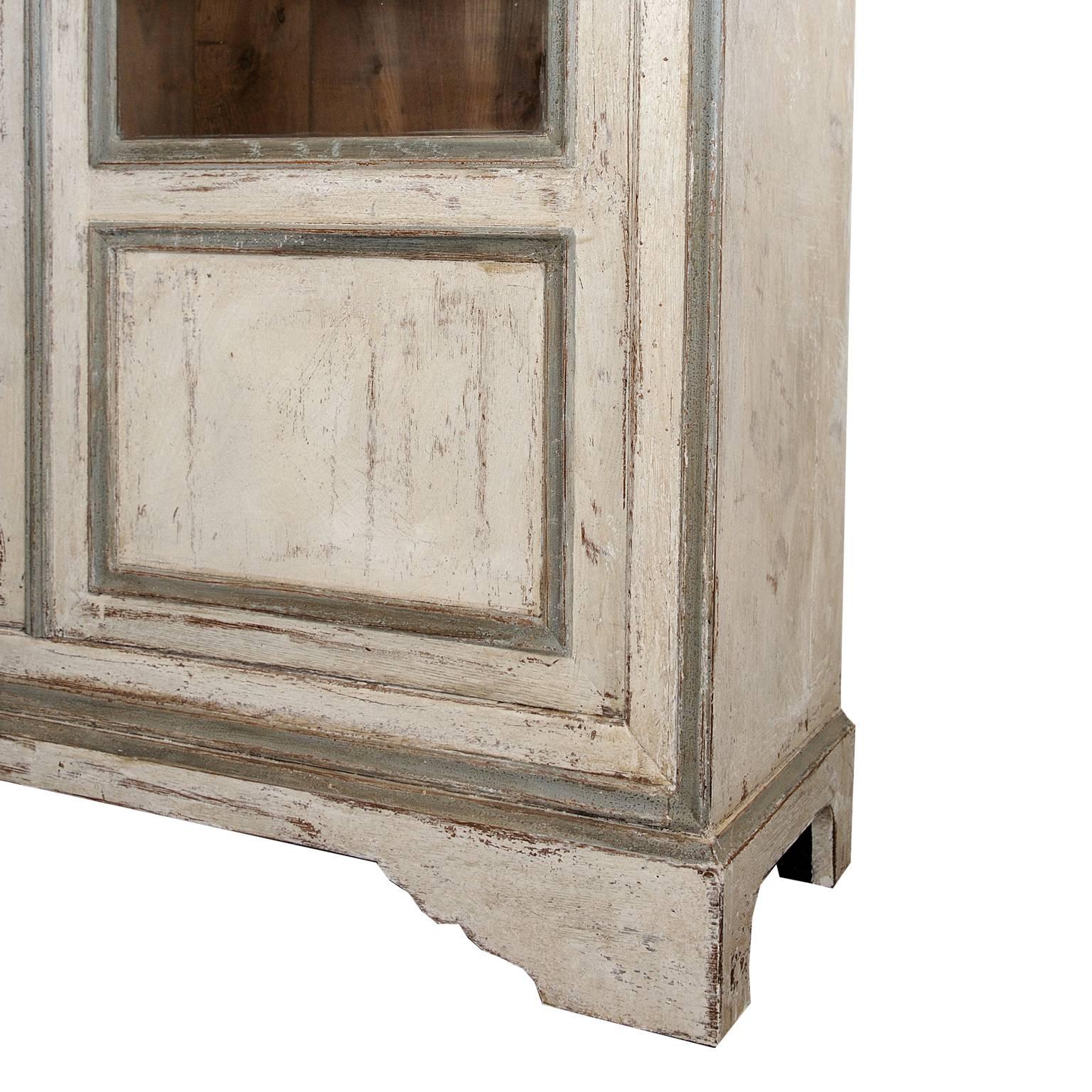 Large French Mid-19th Century Glazed and Painted Cabinet, circa 1840 For Sale 1
