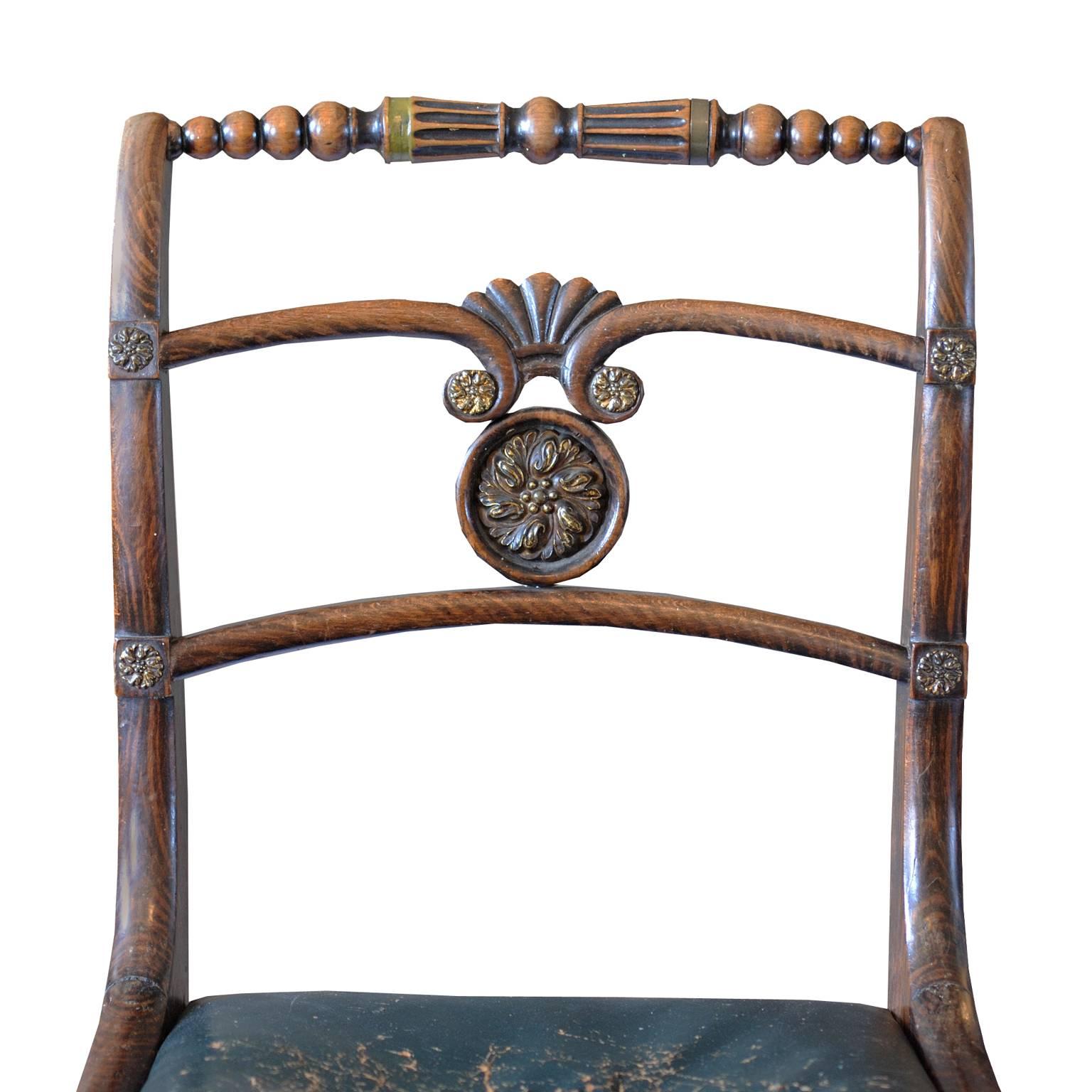 Early 19th Century English Regency Side Chairs, circa 1810 For Sale