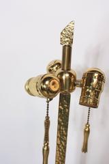 Vintage French Hammered Brass Floor Lamp