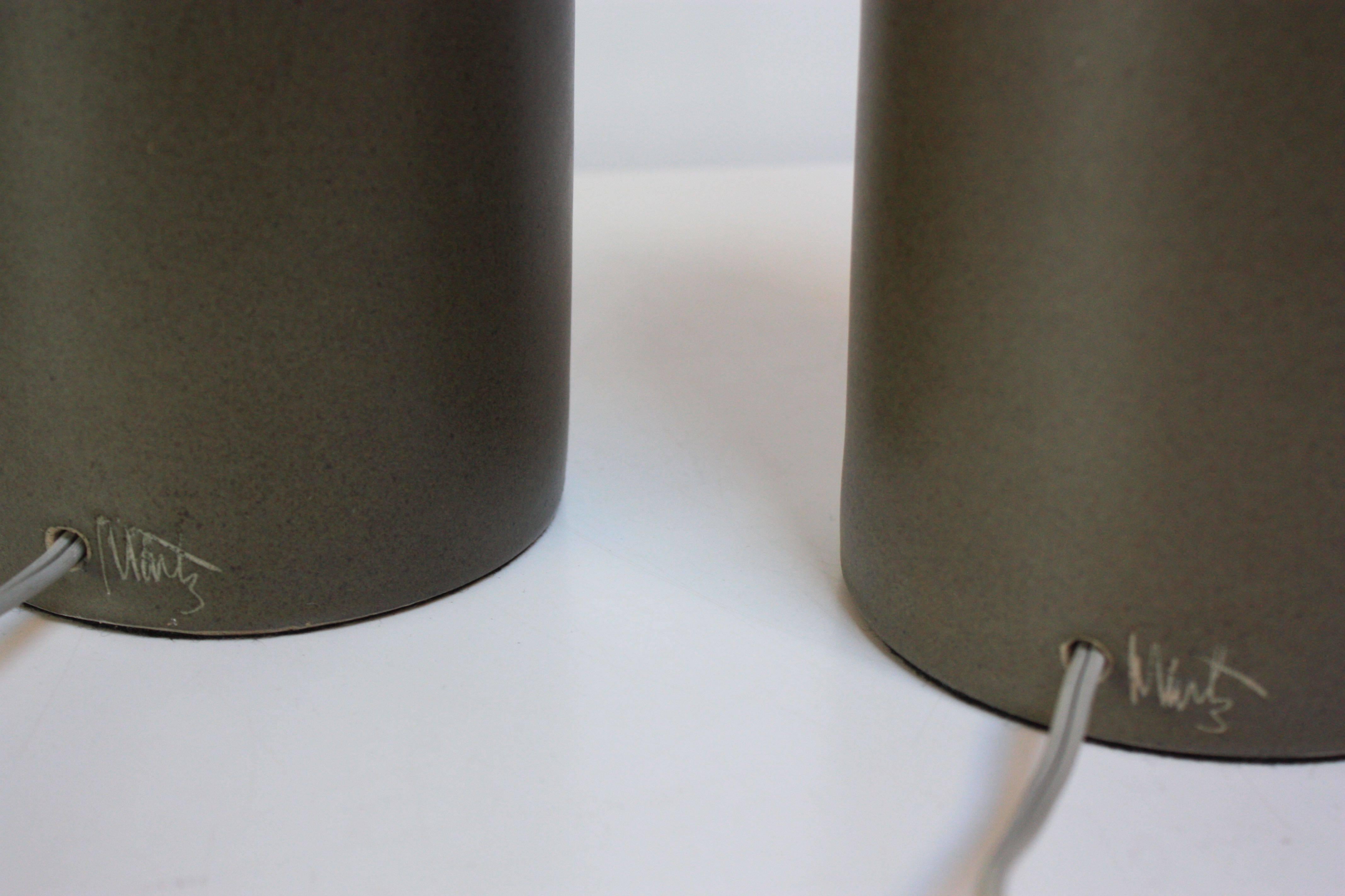 Mid-Century Modern Pair of Dual-Tone Martz for Marshall Studios Ceramic Table Lamps
