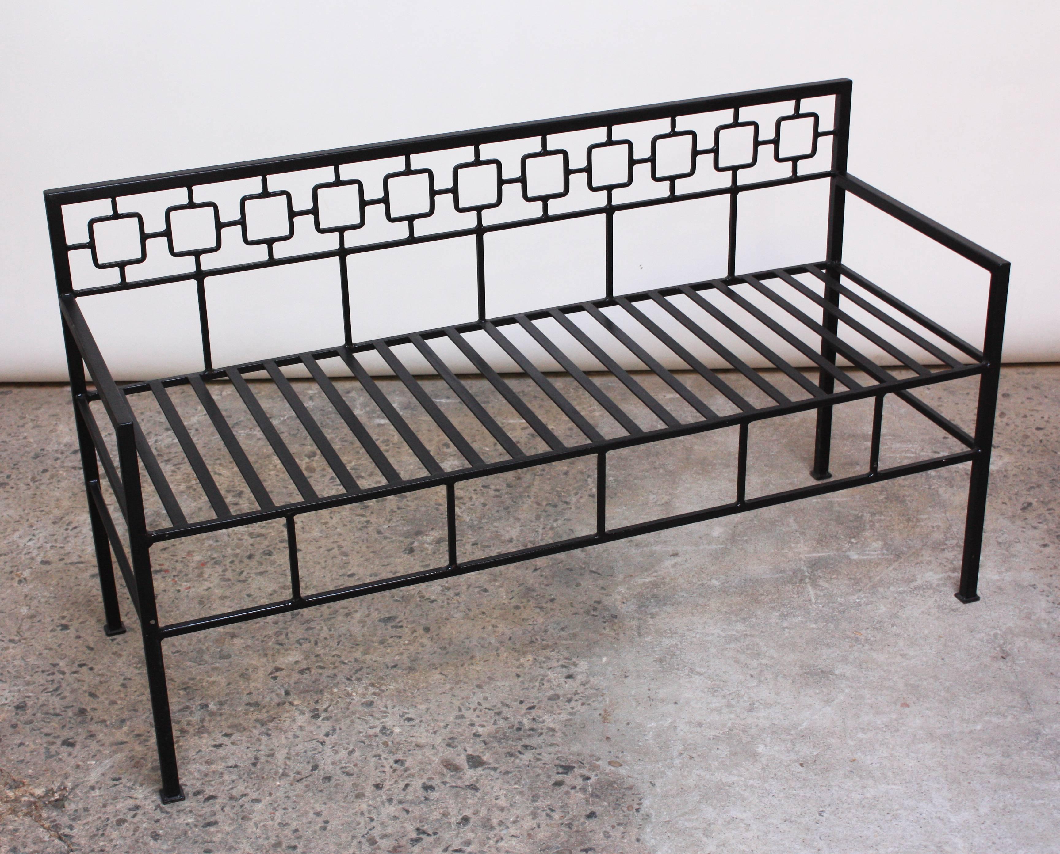 Pair of Mid-Century Steel Outdoor Benches 3