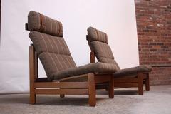 Pair of Danish Modern Safari-Style Lounge Chairs by Borge Mogensen